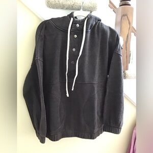 ZENANA NWT 🐈 Top Hoodie Black Terry Size Small - Large